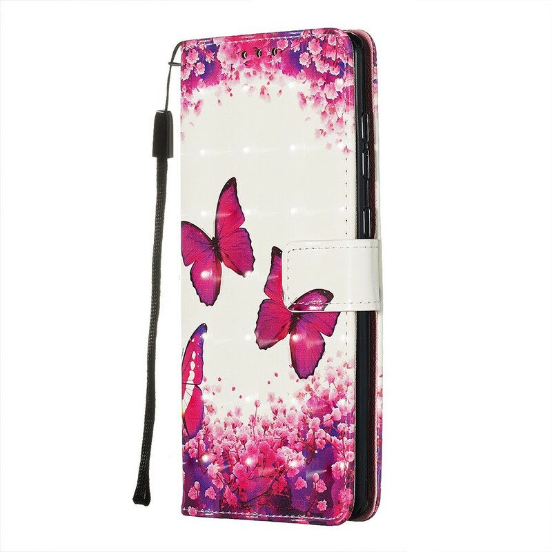 Kotelot Samsung Galaxy A71 Red Butterflies