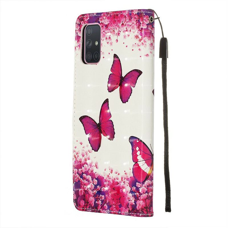 Kotelot Samsung Galaxy A71 Red Butterflies