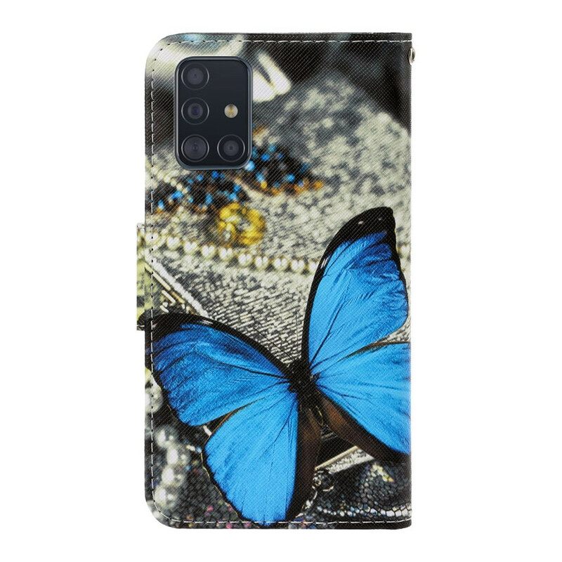 Kotelot Samsung Galaxy A71 Suojaketju Kuori Butterfly Strap Muunnelmia