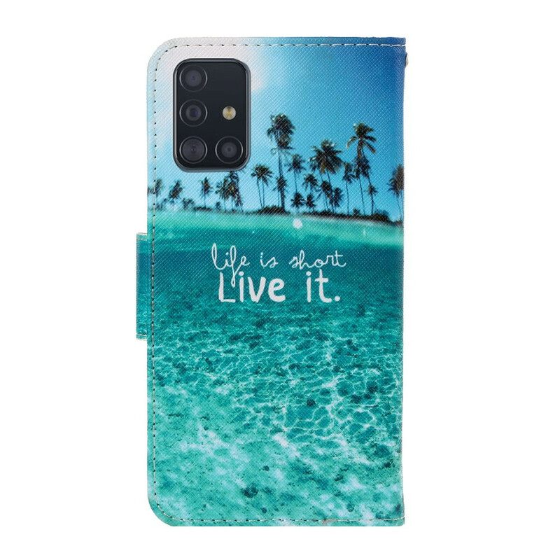 Kotelot Samsung Galaxy A71 Suojaketju Kuori Never Stop Dreaming Navy Strappy