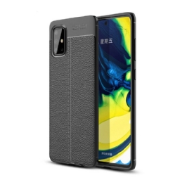 Kuori Samsung Galaxy A71 Double Line Litchi Leather Effect