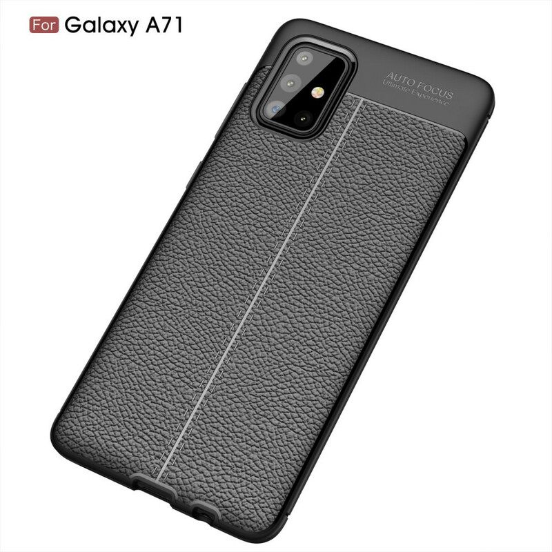 Kuori Samsung Galaxy A71 Double Line Litchi Leather Effect