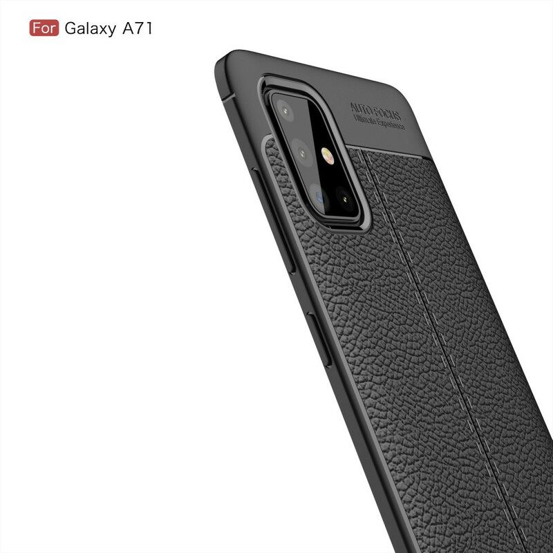 Kuori Samsung Galaxy A71 Double Line Litchi Leather Effect