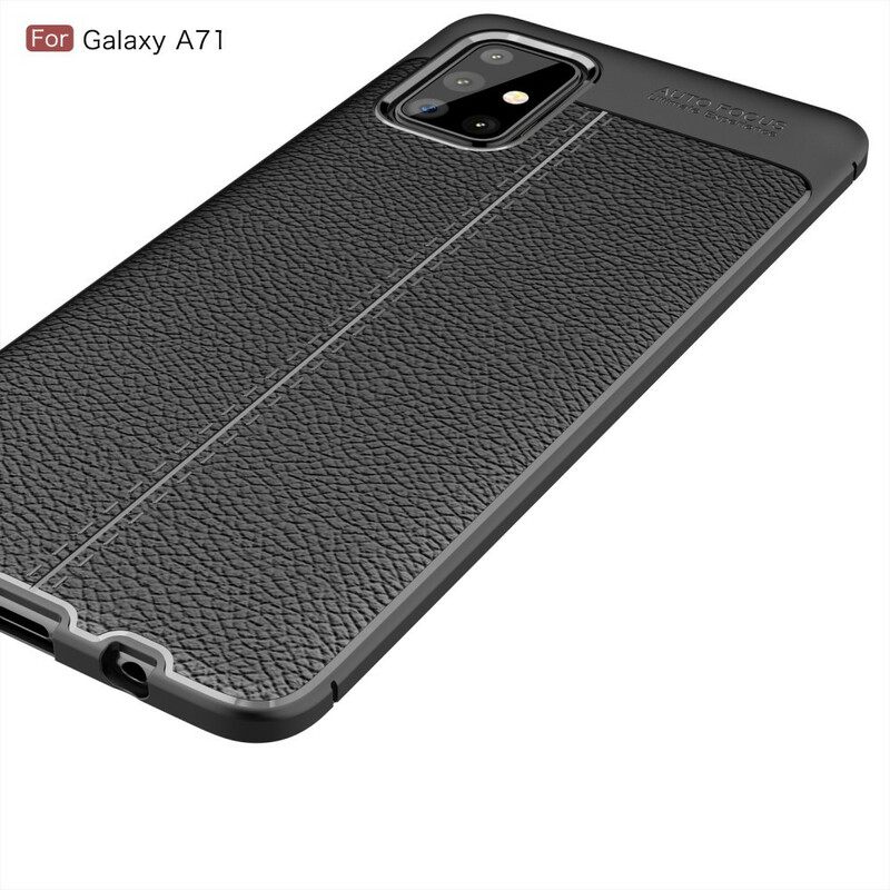 Kuori Samsung Galaxy A71 Double Line Litchi Leather Effect