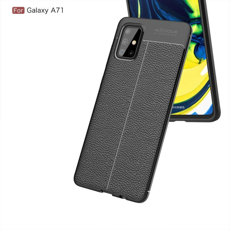 Kuori Samsung Galaxy A71 Double Line Litchi Leather Effect