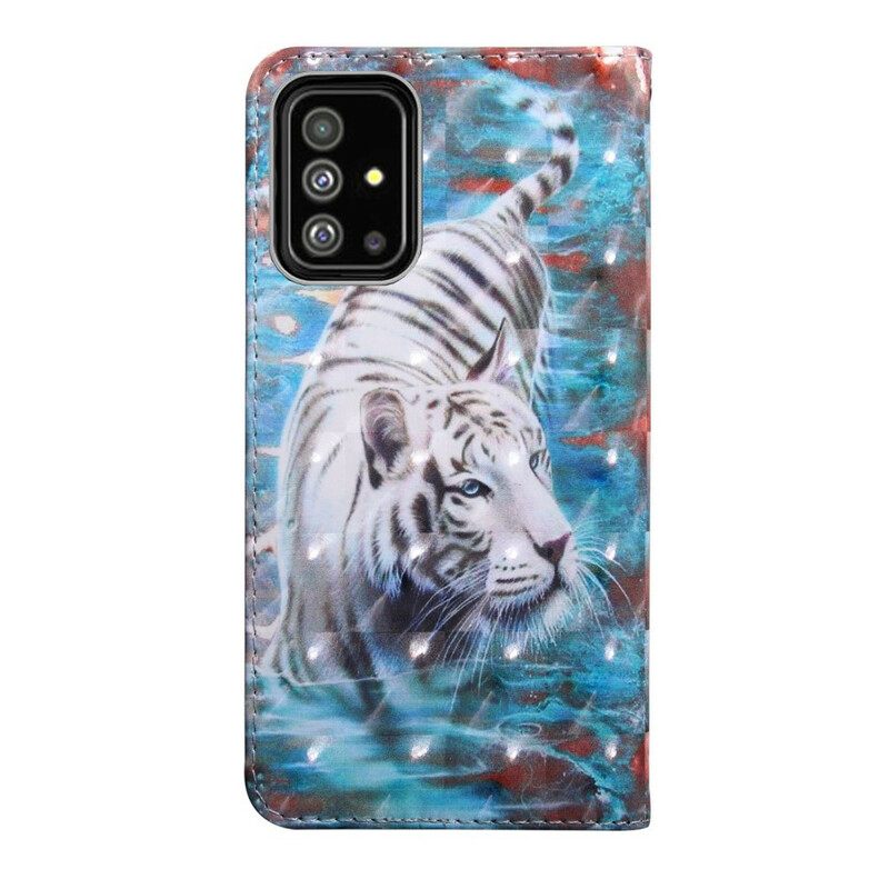 Nahkakotelo Samsung Galaxy A71 Tiger In The Water