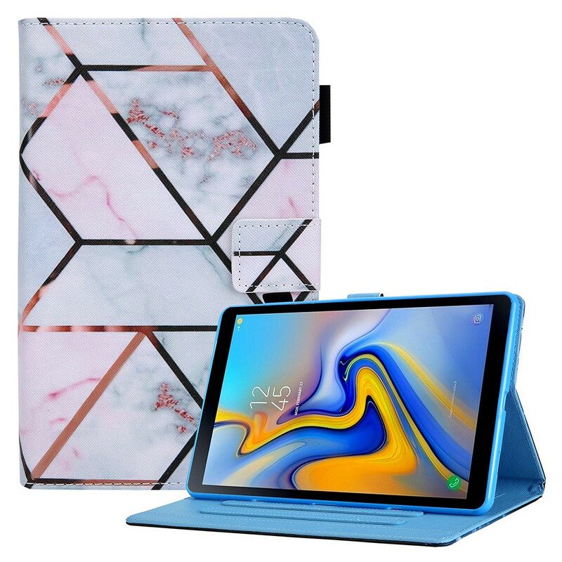 Flip Case Samsung Galaxy Tab A7 Lite Geometrinen Marmori