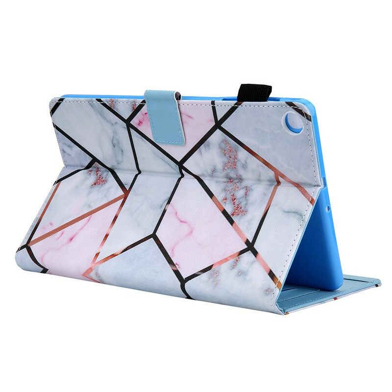 Flip Case Samsung Galaxy Tab A7 Lite Geometrinen Marmori