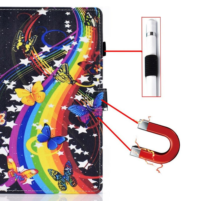 Kotelot Samsung Galaxy Tab A7 Lite Rainbow Butterflies