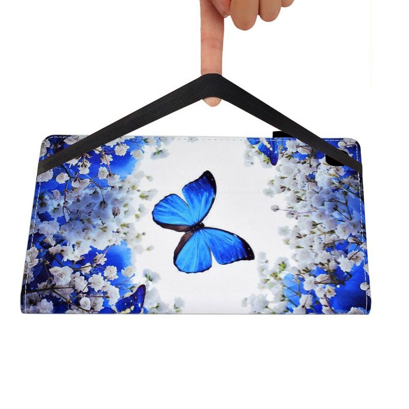 Nahkakuori Samsung Galaxy Tab A7 Lite Butterflies Muunnelmia