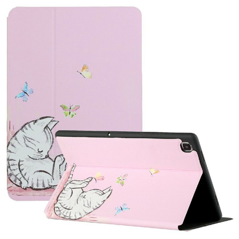 Puhelinkuoret Samsung Galaxy Tab A7 Lite Two Fold Sleeping Kitten