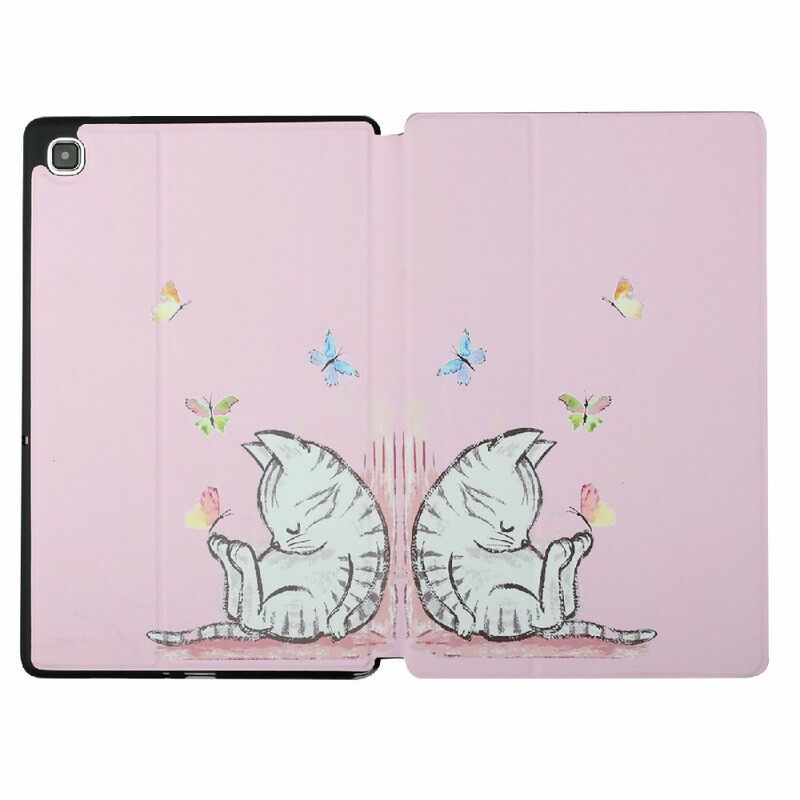 Puhelinkuoret Samsung Galaxy Tab A7 Lite Two Fold Sleeping Kitten