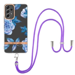 Case Samsung Galaxy A53 5G Kiristysnyörillä Floral Cordille