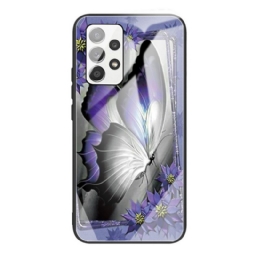 Case Samsung Galaxy A53 5G Purple Butterfly Karkaistu Lasi