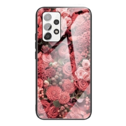 Case Samsung Galaxy A53 5G Tempered Glass Rose Flowers