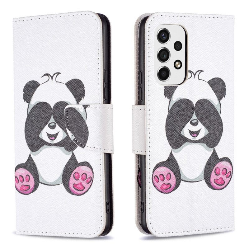 Flip Case Samsung Galaxy A53 5G Panda Hauskaa