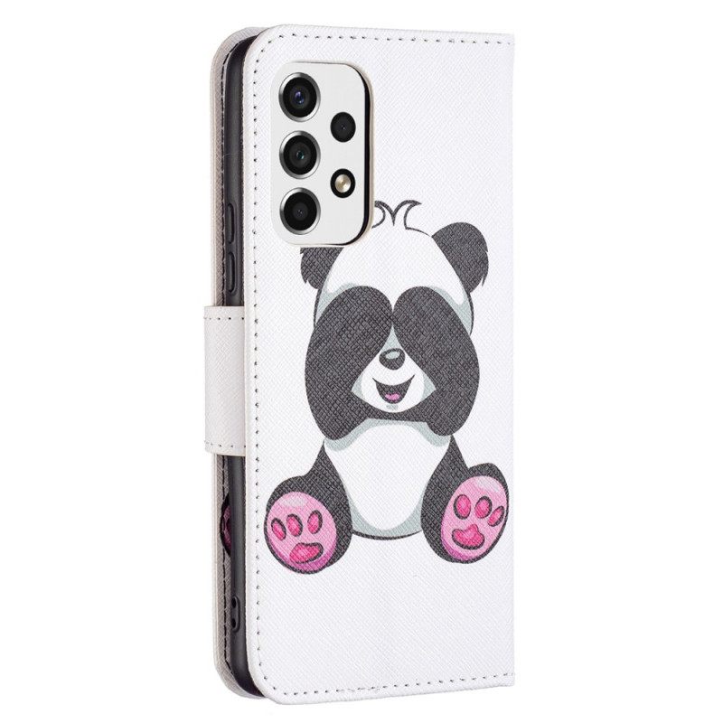 Flip Case Samsung Galaxy A53 5G Panda Hauskaa