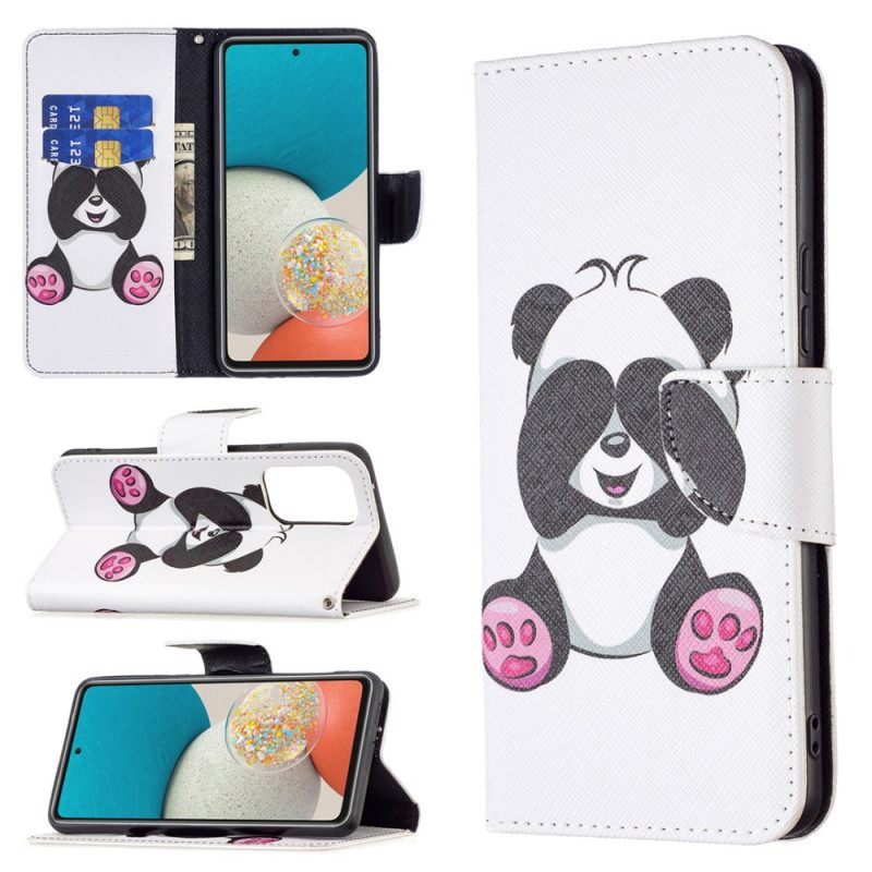 Flip Case Samsung Galaxy A53 5G Panda Hauskaa