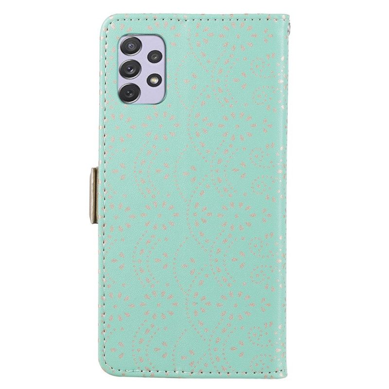 Flip Case Samsung Galaxy A53 5G Suojaketju Kuori Lace Strap Kolikkokukkaro