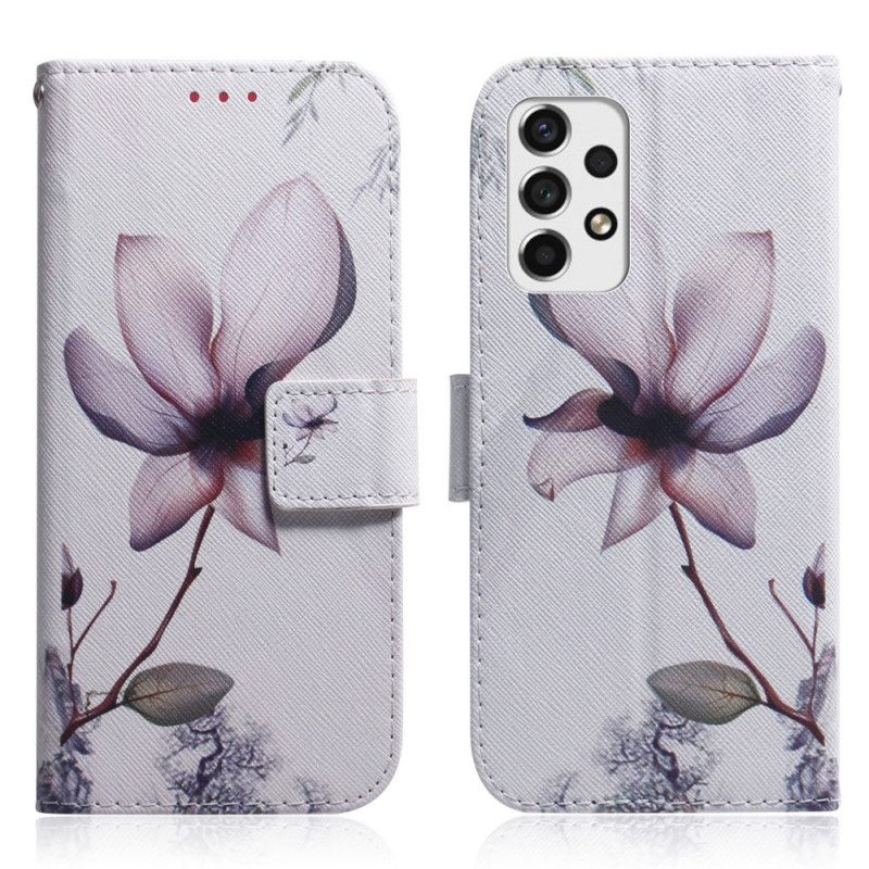 Flip Case Samsung Galaxy A53 5G Vanha Ruusukukka