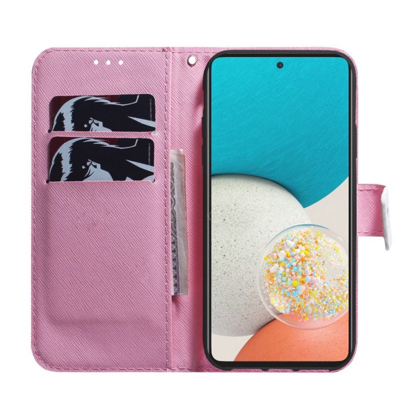 Flip Case Samsung Galaxy A53 5G Vanha Ruusukukka