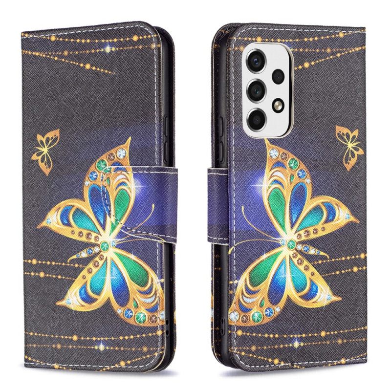 Kotelot Samsung Galaxy A53 5G Golden Butterflies