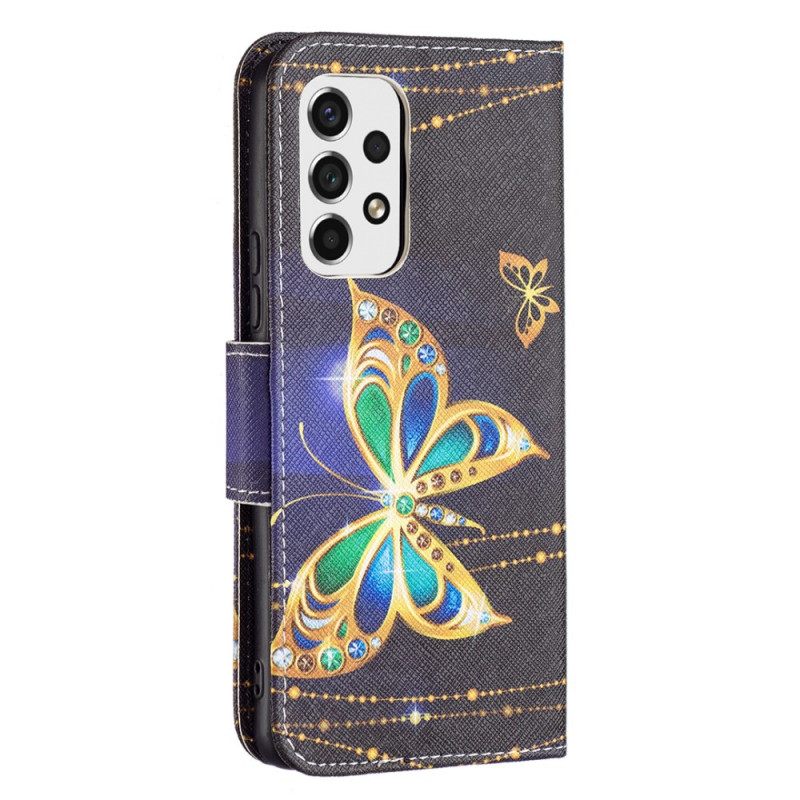 Kotelot Samsung Galaxy A53 5G Golden Butterflies