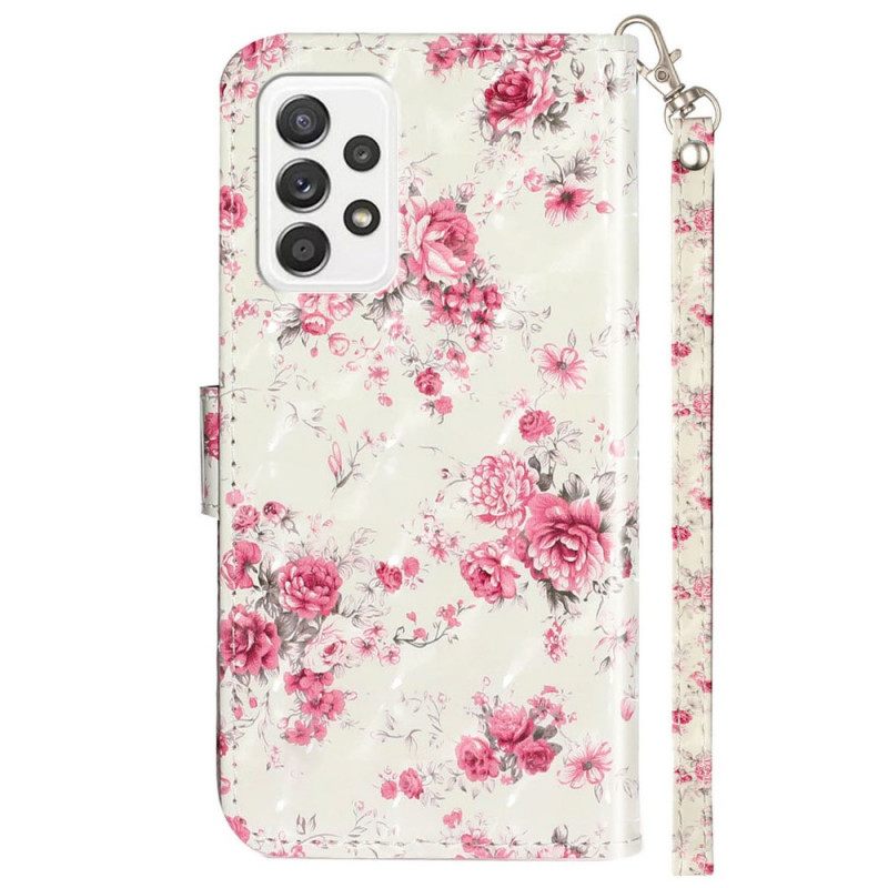 Kotelot Samsung Galaxy A53 5G Suojaketju Kuori Liberty Flowers Hihnalla