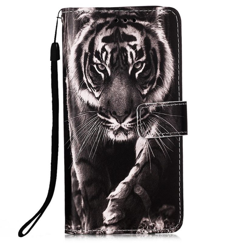 Kotelot Samsung Galaxy A53 5G Suojaketju Kuori Night Tiger Strappy