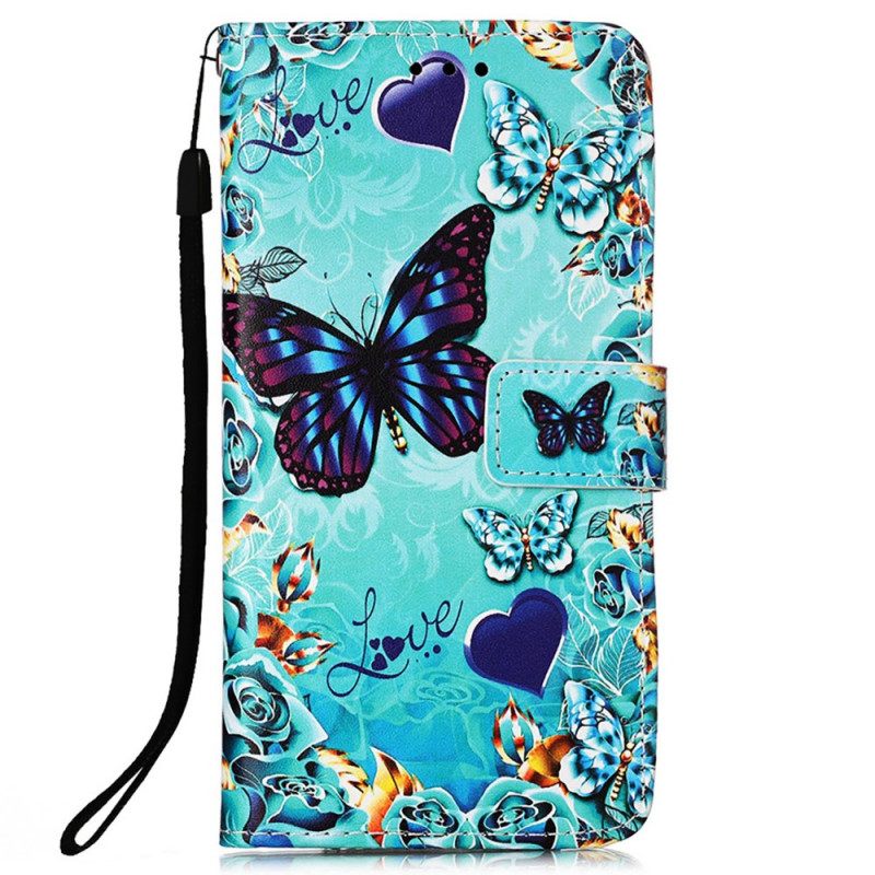 Kotelot Samsung Galaxy A53 5G Suojaketju Kuori Thong Butterflies