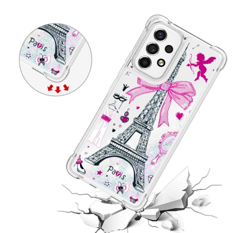 Kuori Samsung Galaxy A53 5G Eiffel-tornin Paljetteja