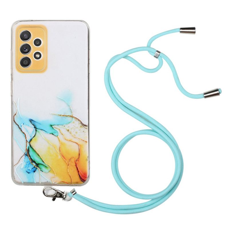 Kuori Samsung Galaxy A53 5G Kiristysnyörillä Marble Cordille