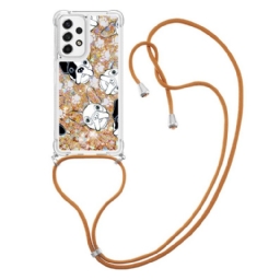 Kuori Samsung Galaxy A53 5G Kiristysnyörillä Sequin Drawstring Dogs