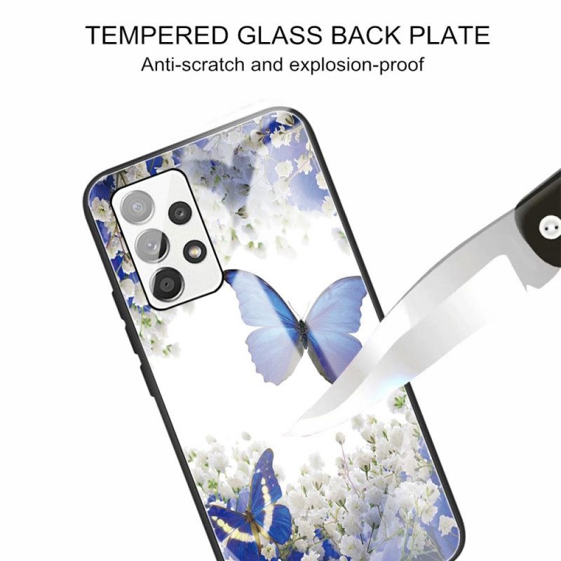 Kuori Samsung Galaxy A53 5G Tempered Glass Butterflies Design