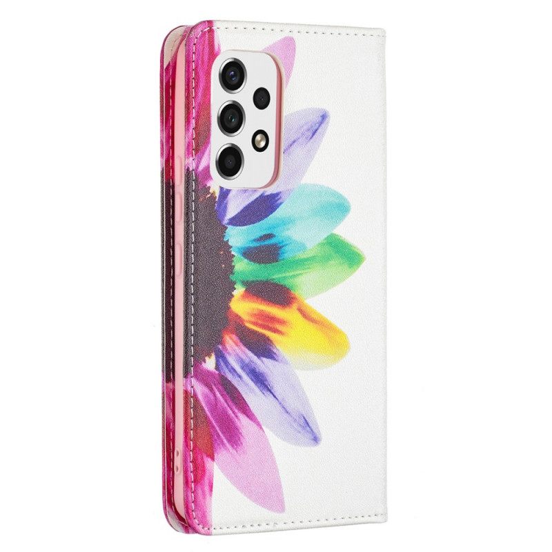 Puhelinkuoret Samsung Galaxy A53 5G Kotelot Flip Flower Watercolour