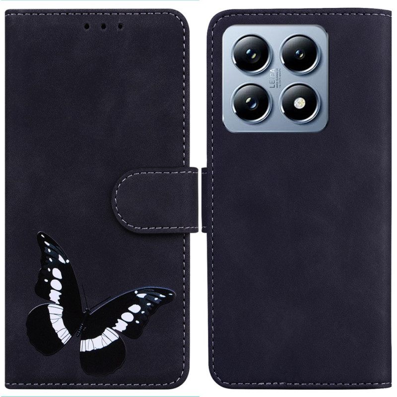 Kotelot Xiaomi 14t Pro Butterfly Suede Effect Suojakuori