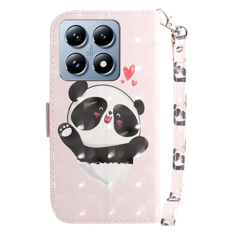 Kotelot Xiaomi 14t Pro Panda Love Hihnalla