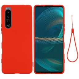 Case Sony Xperia 1 IV Suojaketju Kuori Nestemäinen Silikonihihna