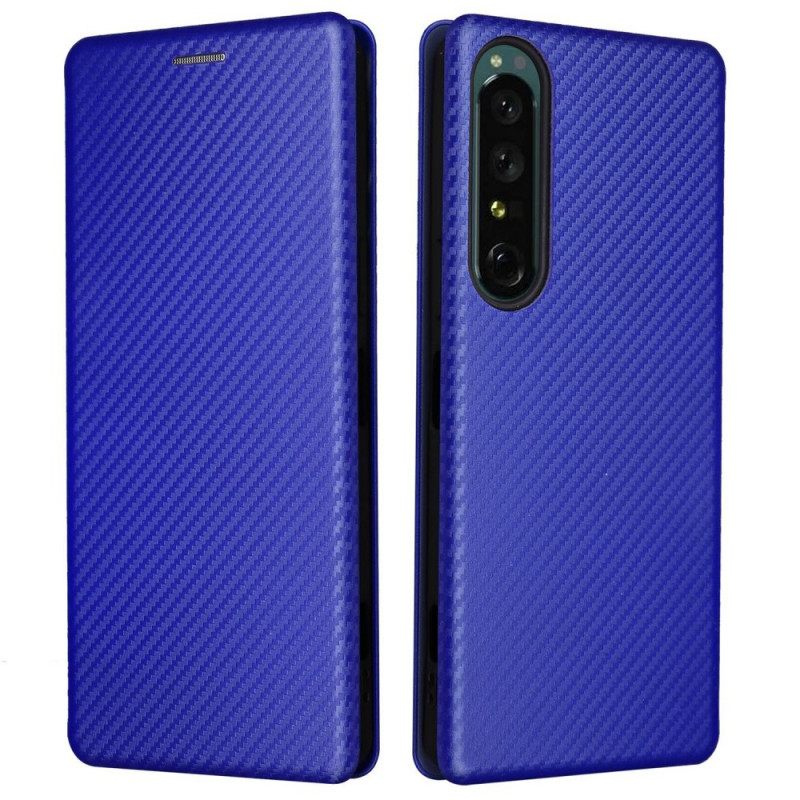 Puhelinkuoret Sony Xperia 1 IV Kotelot Flip Hiilikuiturakenne