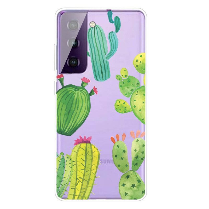 Case Samsung Galaxy S21 FE Cacti Watercolour