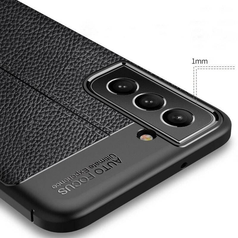 Case Samsung Galaxy S21 FE Double Line Litchi Leather Effect