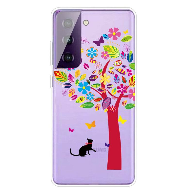 Case Samsung Galaxy S21 FE Kissa Puun Alla