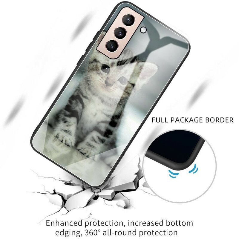 Case Samsung Galaxy S21 FE Tempered Glass Kitten