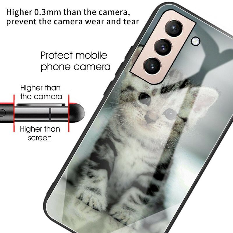 Case Samsung Galaxy S21 FE Tempered Glass Kitten