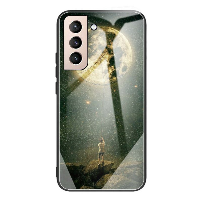 Case Samsung Galaxy S21 FE Tempered Glass Man In The Moon