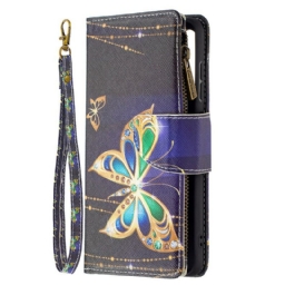 Flip Case Samsung Galaxy S21 FE Butterflies Vetoketjullinen Tasku