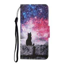 Flip Case Samsung Galaxy S21 FE Cat Stories With Lanyard