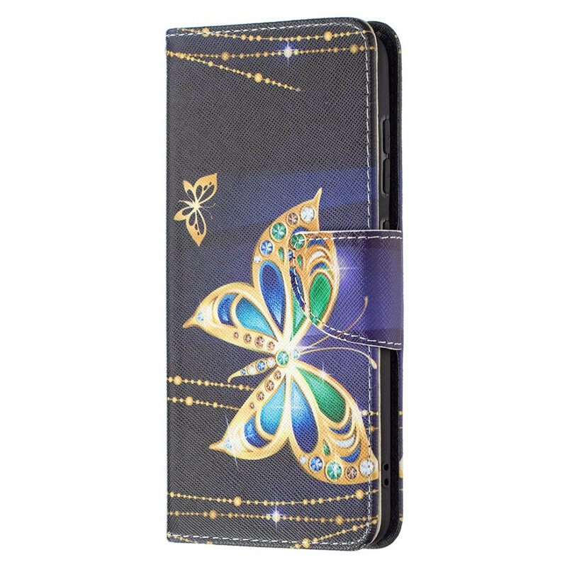 Flip Case Samsung Galaxy S21 FE Golden Butterfly