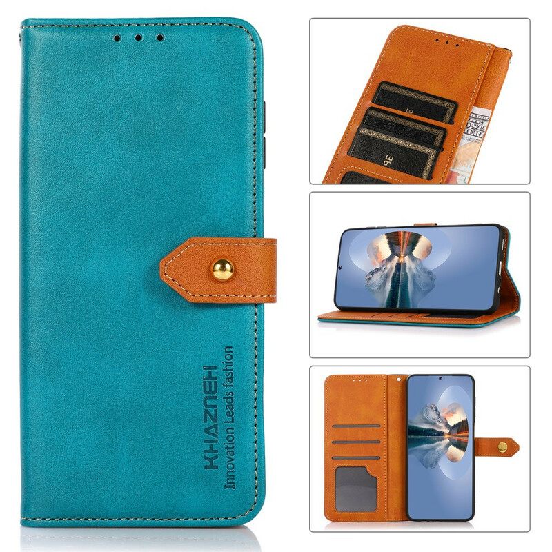 Kotelot Samsung Galaxy S21 FE Faux Leather Khazneh-hihnalla