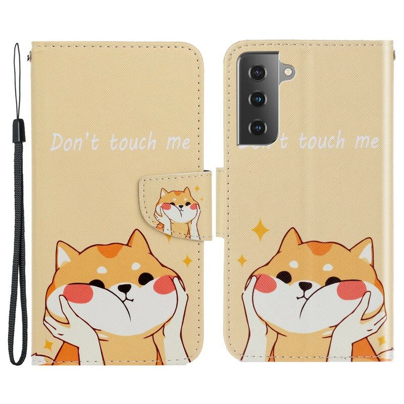 Kotelot Samsung Galaxy S21 FE Suojaketju Kuori Cat Don't Touch Me Strappy